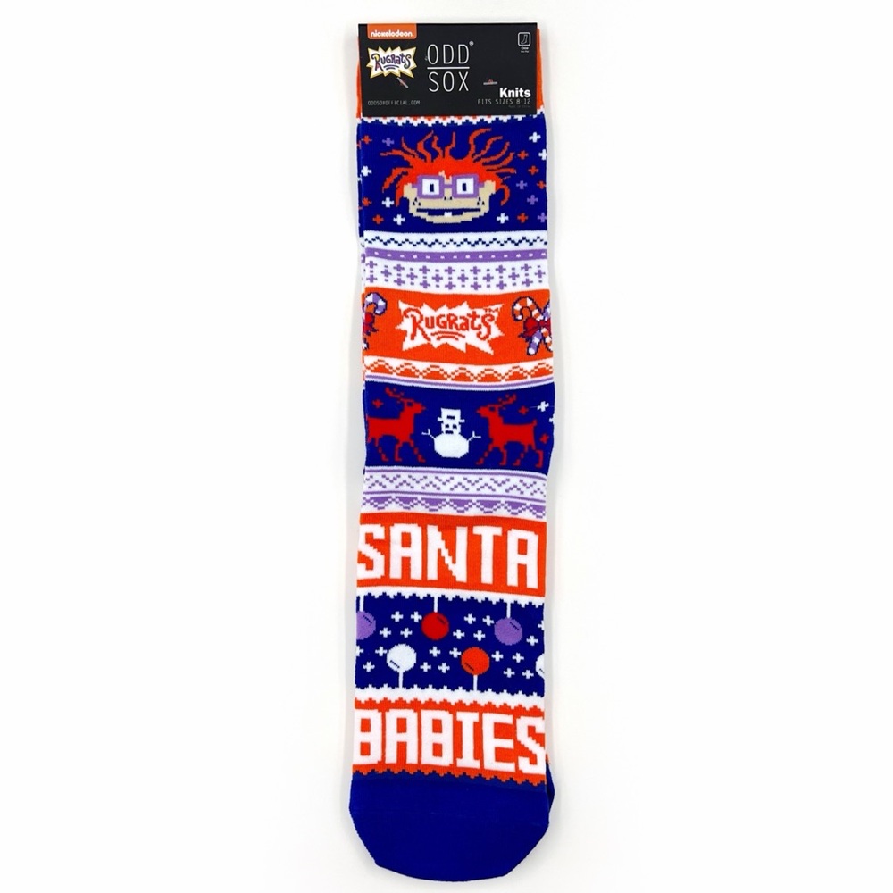 Odd Sox Rugrats Crew Socks Mens Womens Christmas Santa Babies Chuckie 90s Gift
